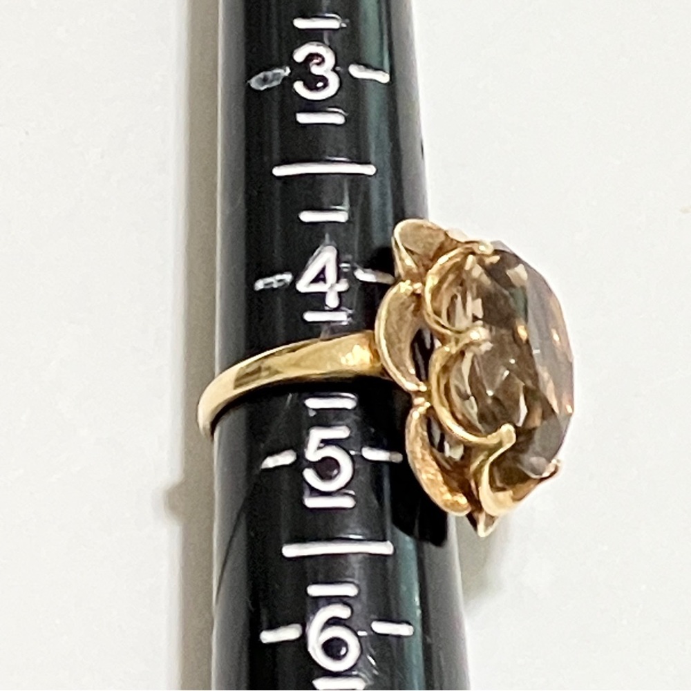Ring - 14k Gold with Oval Smoky Topaz - Picture 9 of 9